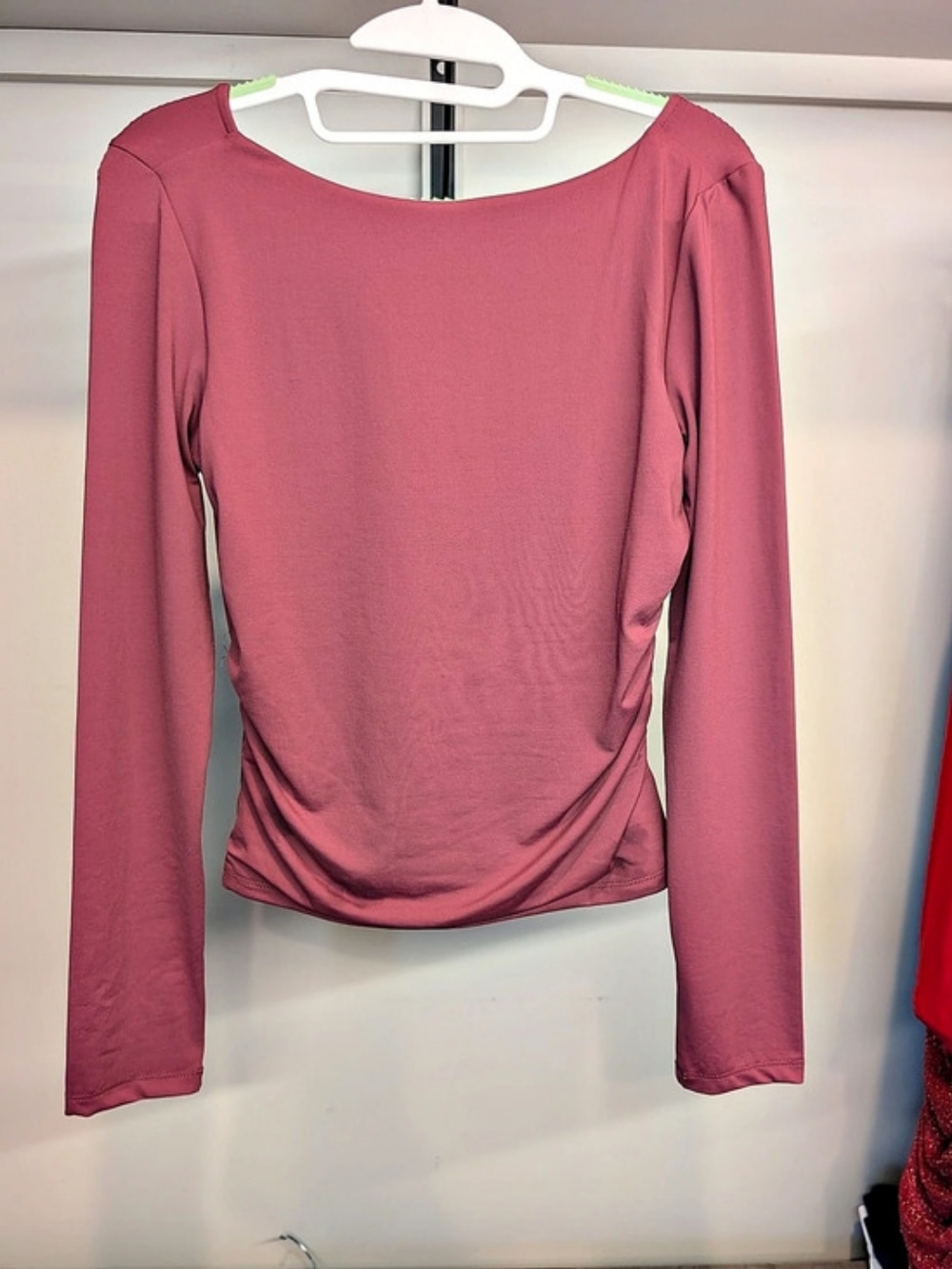 Anthropologie By Anthropologie Long-Sleeve Ruched Top Long Sleeve Top in Pink